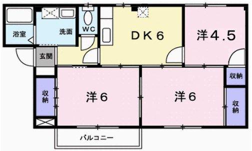 グリーンコーポ中塚(3DK/2階)の間取り写真