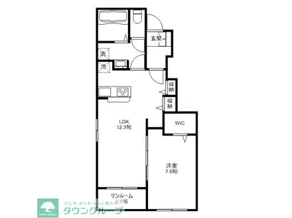 エクセルオグラ(1K/3階)の間取り写真