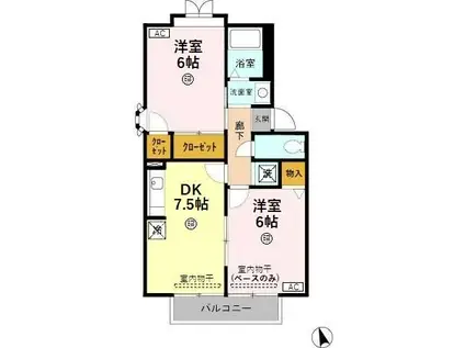 エステート21(2DK/2階)の間取り写真
