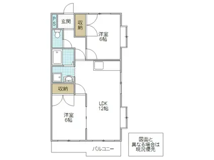 フォーライフ見川(2LDK/2階)の間取り写真