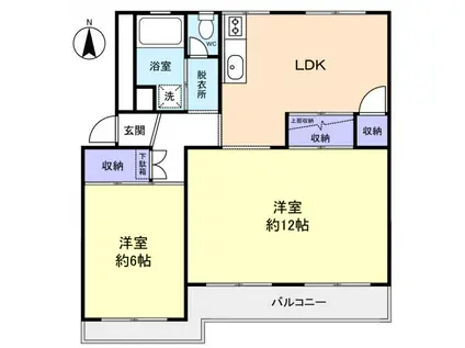 志津グリーンヒルB棟(2LDK/4階)の間取り写真