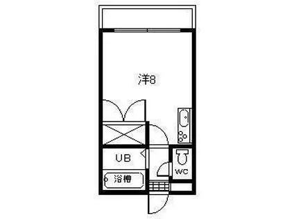 ハウス21(ワンルーム/1階)の間取り写真