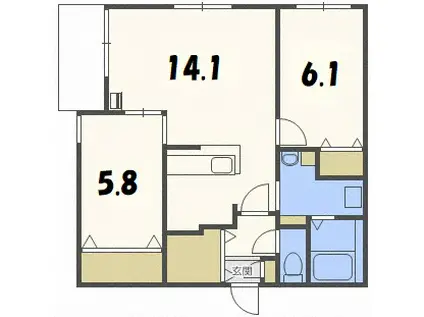 LA COLINA(2LDK/1階)の間取り写真