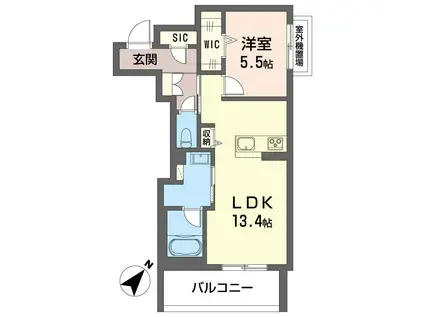 ザ・ワン(1LDK/3階)の間取り写真