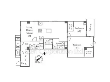 ホーマットコンコード(2LDK/2階)の間取り写真