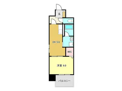 アバンギャルド播磨屋(1DK/6階)の間取り写真