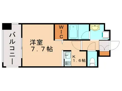エンクレスト博多駅東II(1K/7階)の間取り写真