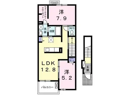 エスポワール・K(2LDK/2階)の間取り写真