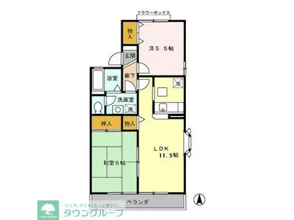 グレイスOJIMA C棟(2LDK/2階)の間取り写真