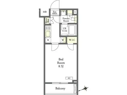 BREEZE MAISON ITABASHI(1K/2階)の間取り写真