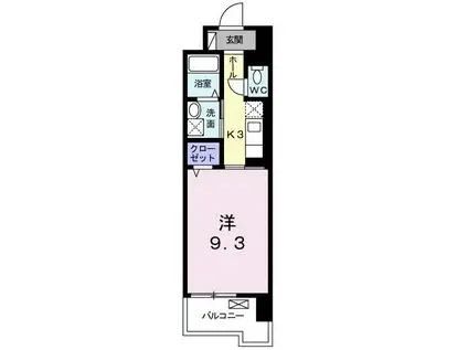 グランクリュ佐古 ウエスト(1K/5階)の間取り写真