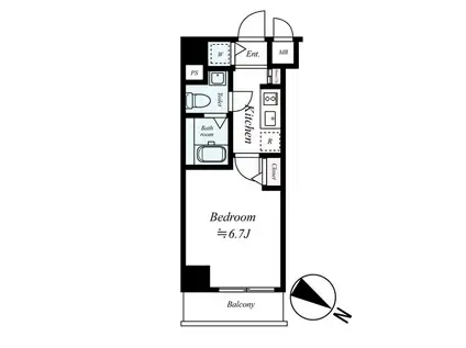 ラ・エテルノ ヨコハマ カンナイ(1K/3階)の間取り写真