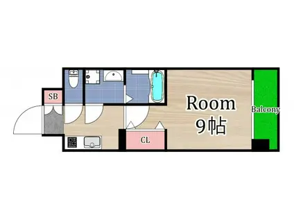 ララプレイス大阪城公園ノルド(1K/3階)の間取り写真