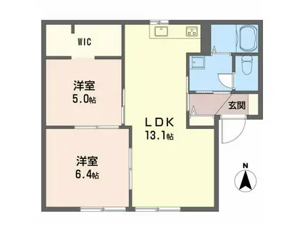 ソフィアローズ A(2LDK/1階)の間取り写真