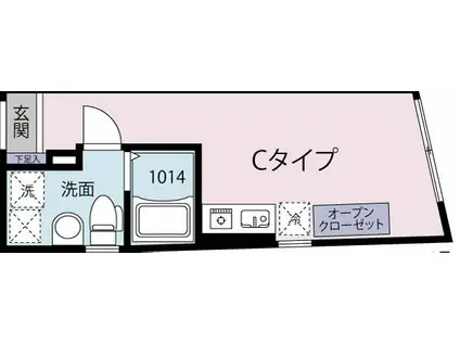 シカダナカノ(ワンルーム/3階)の間取り写真