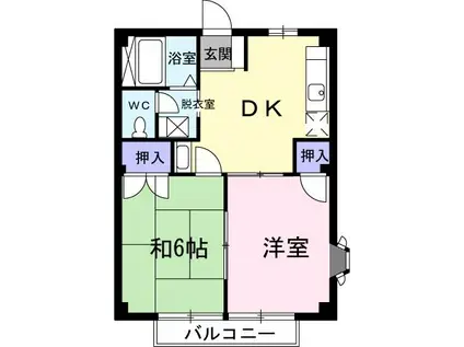 ハイツ NEW CITY(2DK/1階)の間取り写真