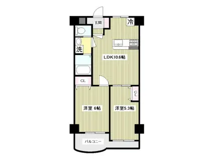 グレースヒルズ(2LDK/3階)の間取り写真