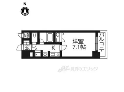 べラジオ五条烏丸(1K/4階)の間取り写真