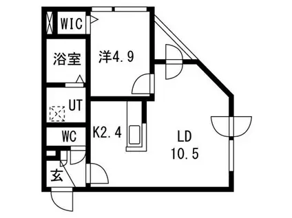 ALPHA琴似PREMIER(1LDK/4階)の間取り写真