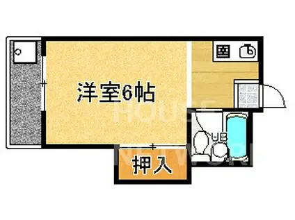 シャトル下鴨(1K/4階)の間取り写真