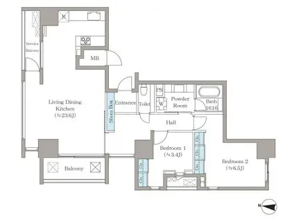 T-PLACE北斎ST(2LDK/8階)の間取り写真