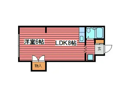 ハイツビバリーヒルズ(1LDK/2階)の間取り写真