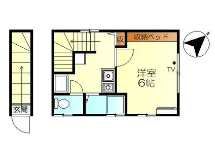 コアハイツI(1K/2階)の間取り写真