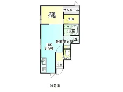 ティラミス II(1LDK/1階)の間取り写真