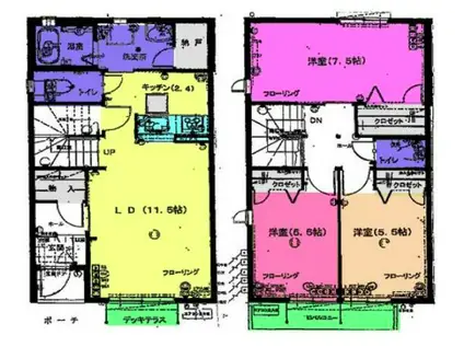 ラフォーレ武蔵野A(3LDK/1階)の間取り写真