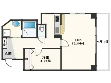 ブラーヴォ扇町(1LDK/5階)の間取り写真