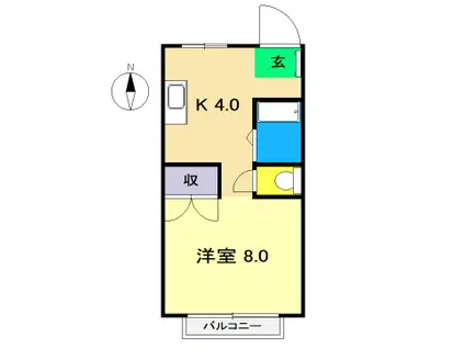 白竜マンション(ワンルーム/3階)の間取り写真