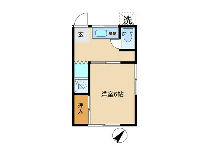園田荘(1K/2階)の間取り写真