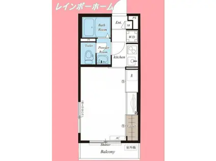 リブリ・MAR Y SOL(1K/1階)の間取り写真