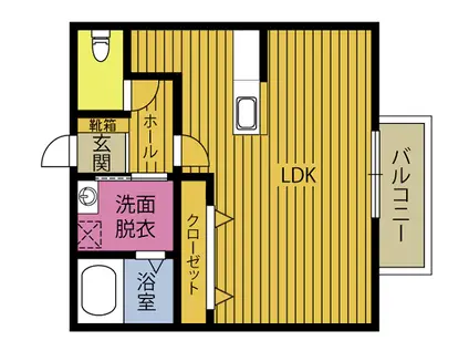 ヴィラコスモス(ワンルーム/2階)の間取り写真