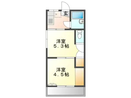 FULNE(2K/2階)の間取り写真