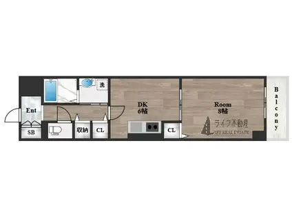 サル ドゥ セジュールII(1LDK/2階)の間取り写真