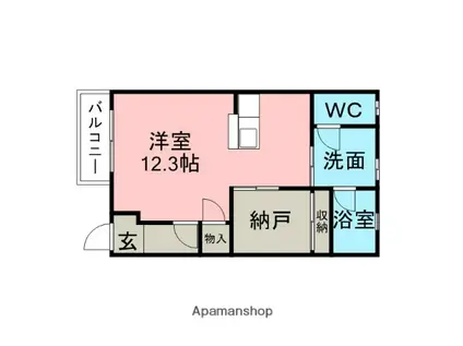 アネックス豊III(ワンルーム/1階)の間取り写真