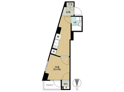 ヴェルト五反田イースト(1K/6階)の間取り写真