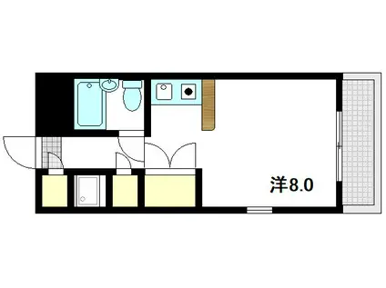 RX西広島(ワンルーム/2階)の間取り写真