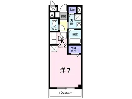 メゾン ラフィーネ(1K/1階)の間取り写真