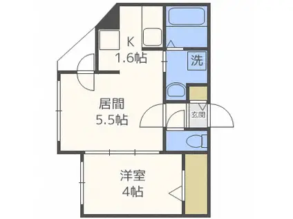 PRESCELTO南7条(1LDK/5階)の間取り写真