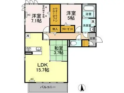 アンダーフォレスト(3LDK/2階)の間取り写真