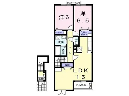 ジラソーレ(2LDK/2階)の間取り写真