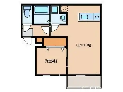 リテラ大楠(1LDK/2階)の間取り写真