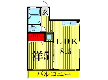JUNコーポ(1LDK/2階)の間取り写真
