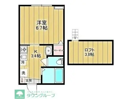 LOSA(1K/1階)の間取り写真