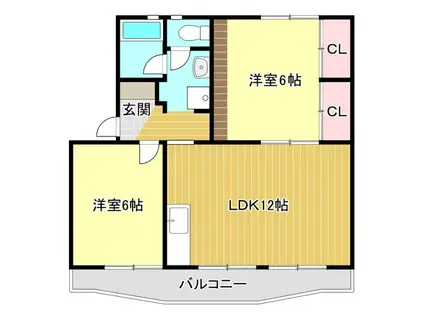 サンハイツ(2LDK/2階)の間取り写真