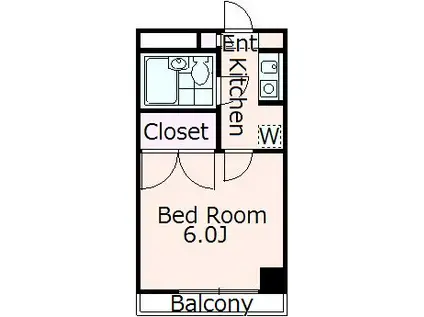エスポワール園(1K/4階)の間取り写真