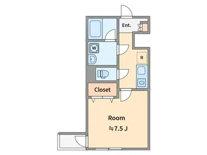 東京メトロ有楽町線 千川駅 徒歩3分 3階建 築13年(1K/3階)の間取り写真