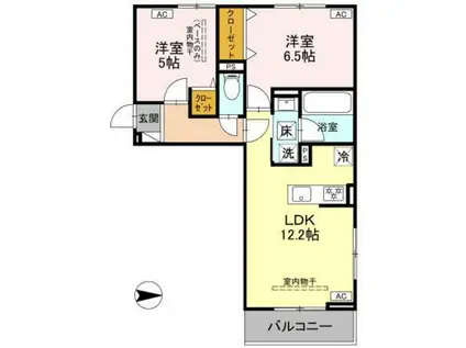 9COLORS(2LDK/3階)の間取り写真